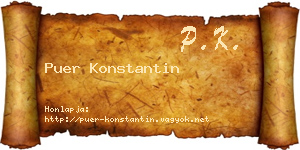 Puer Konstantin névjegykártya
